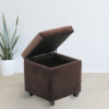 Brown Cube Storage Ottoman 2012-TH 2