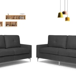 Rita 2 Pcs Sofa Set (Dark Grey)