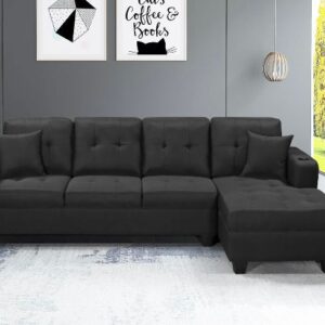Reversible Sectional Sofa Black