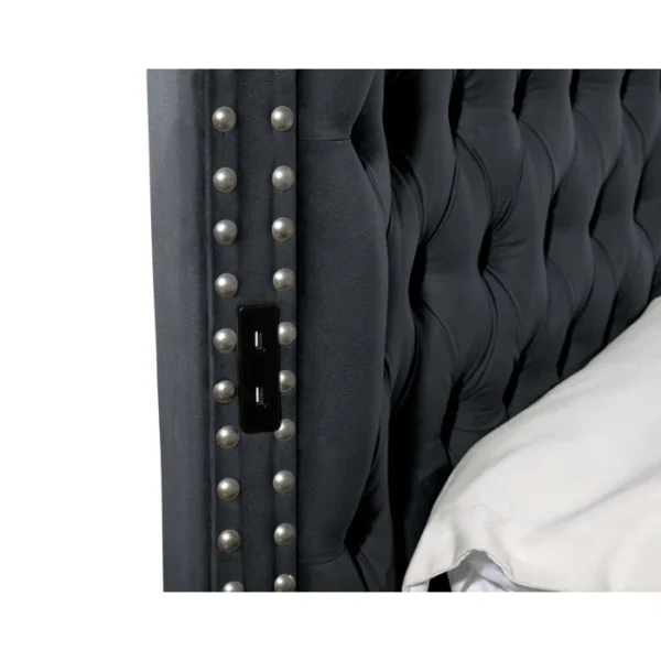 HAZEL Luxury Black Bed (B423) 1